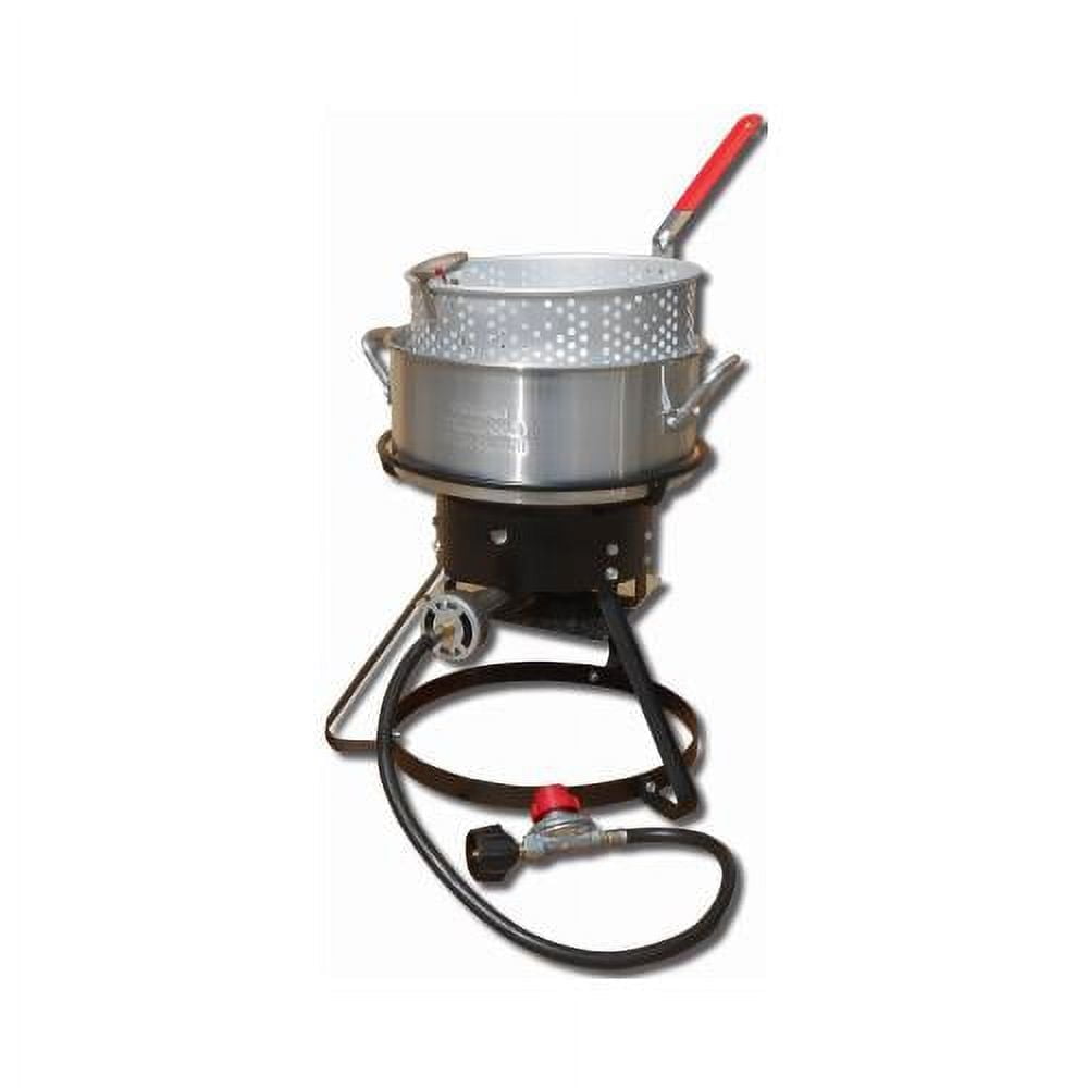King Kooker 12" Black Propane Outdoor Cooker with Aluminum Fry Pan