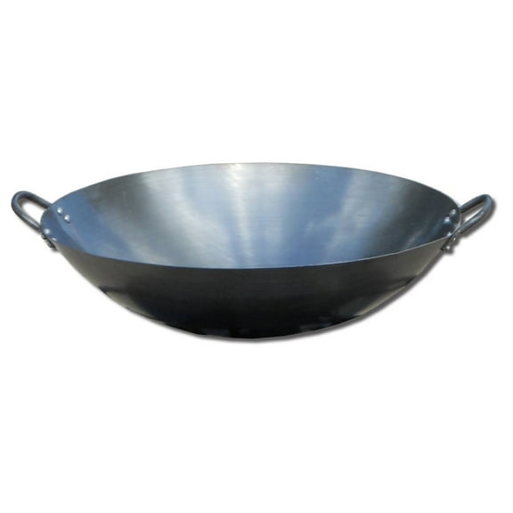 King Kooker 18WC Heavy Duty 18" Steel Wok w/ Wooden Cooking Utensils