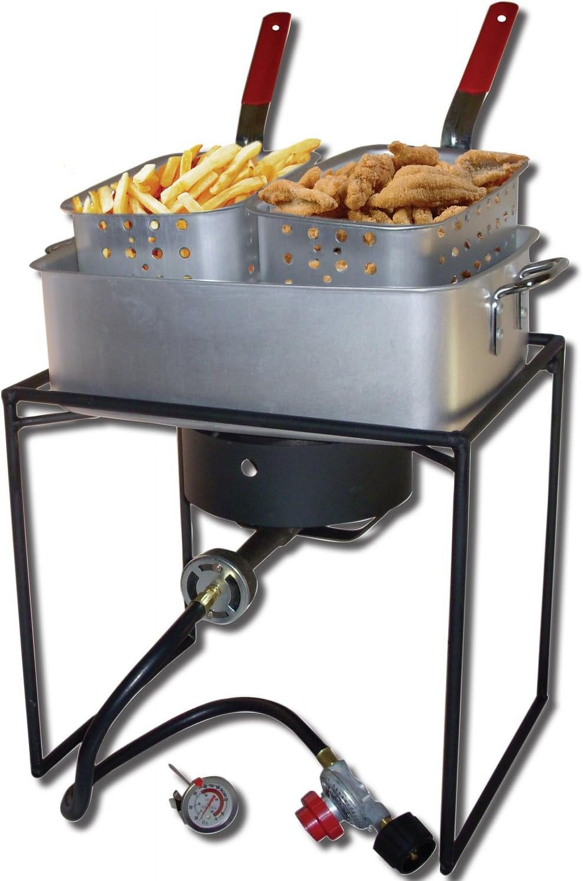 King Kooker Portable 16″ Propane Stove Burner Deep Fryer for Outdoor Cooking with 2 Frying Baskets - image 1 of 9