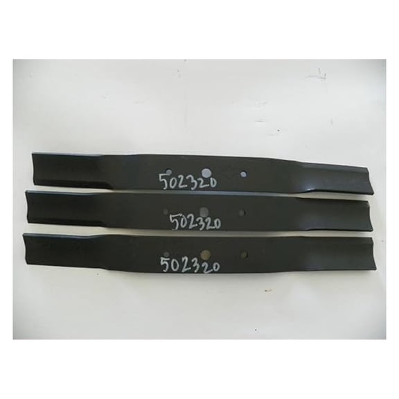 King Kutter 60" Finish Mower Blades Set of 3, Code 502320 20-1/16 inches long, 2 inches wide, 1/4 inch thick Black