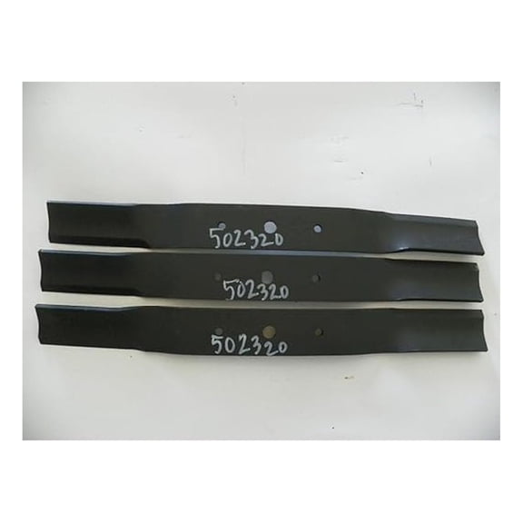 King Kutter 60" Finish Mower Blades Set of 3, Code 502320 20-1/16 inches long, 2 inches wide, 1/4 inch thick Black