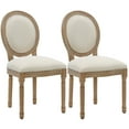 thumbnail image 1 of King Louis Back Side Chair Set of 2  French Country Dining Chairs Upholstered Linen Dining Room Chairs,Beige, 1 of 11