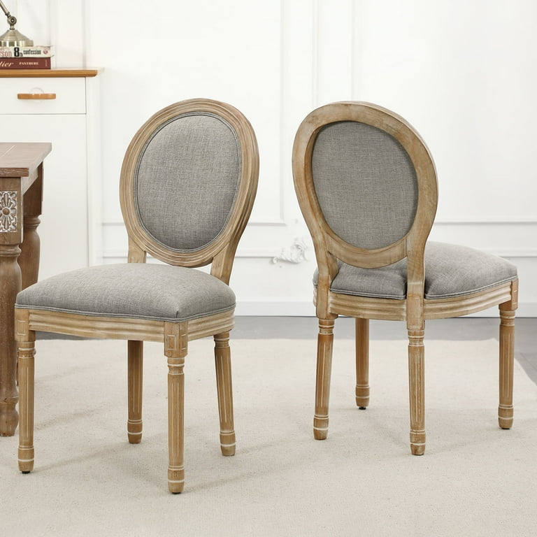 Benzara Set of 2 Traditional Linen Upholstered Side Chair (Wood Frame) Benzara Set of 2 Traditional Linen Upholstered Side Chair (Wood Frame)