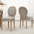 thumbnail image 1 of King Louis Back Side Chair Set of 2 Upholstered Linen Dining Room Chairs Light gray French Country Dining Chairs, 1 of 9