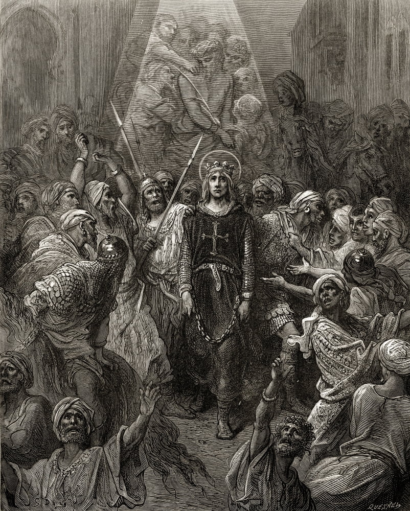 King Louis Ix Aka St Louis Prisoner In Eygypt 1250 During The Seventh Crusade Canvas Art - Ken Welsh Design Pics (13 x 17)