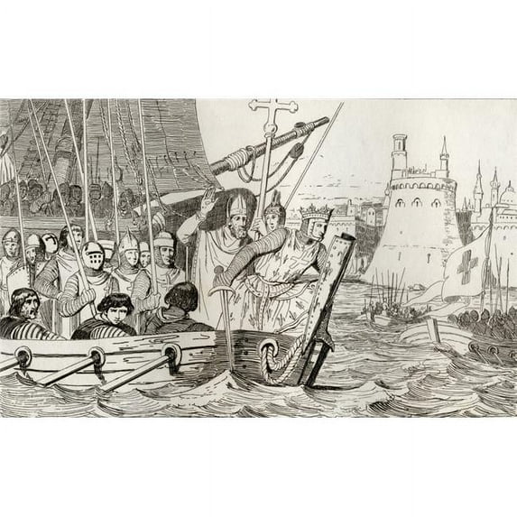 King Louis Ix Also Saint Louis 1214 To 1270 Leads His Troops In Battle From Histoire De France By Colart Published Circa