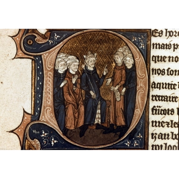 King Louis Vii & Advisers. Nking Louis Vii Of France Sits With His Advisers And Rebukes The Bourgeois People