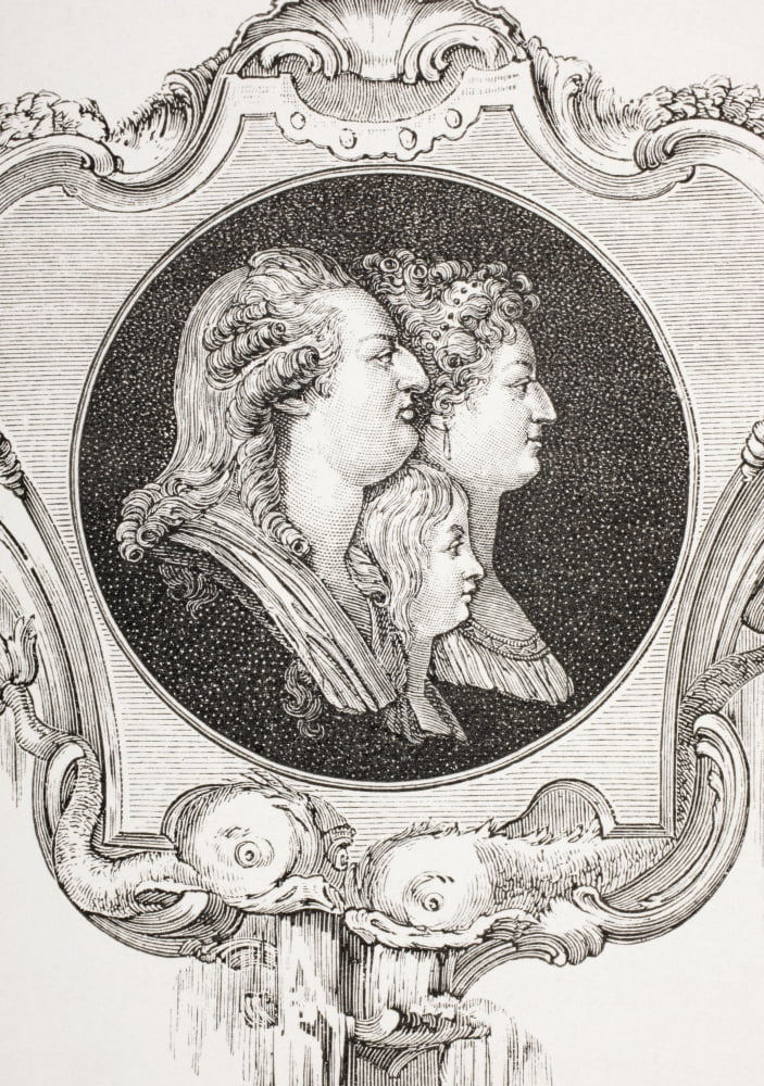 King Louis Xvi Of France His Wife Marie-Antoinette And The Dauphin Louis-Joseph From Xviii Siecle Institutions Usages Et Costumes Published Paris 1875 Canvas Art - Ken Welsh Design Pics (24 x 34)