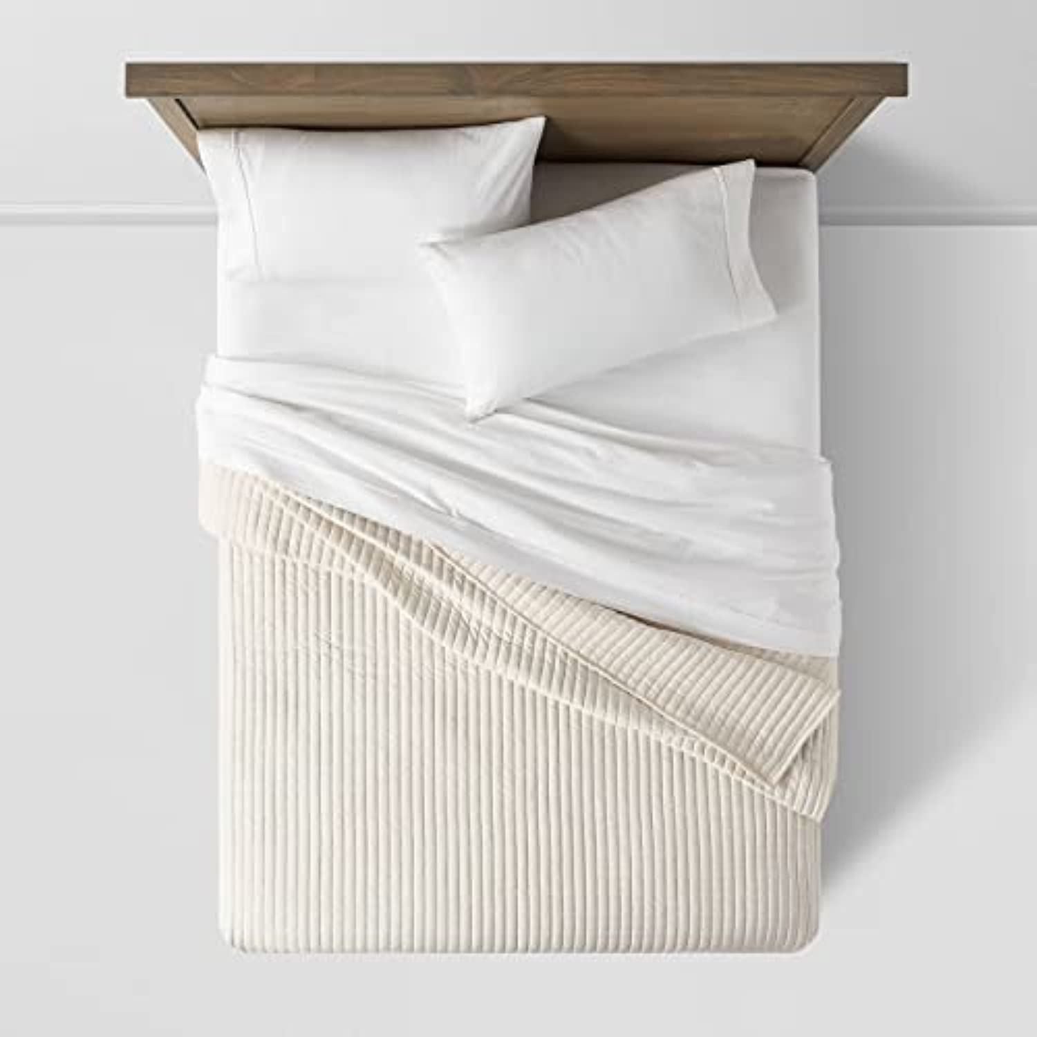 King Matte Velvet Solid Quilt Stucco Threshold