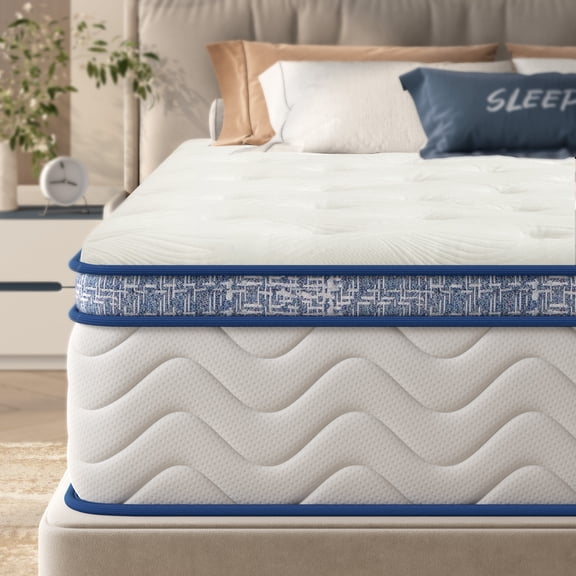 Queen Mattress, 10 Inch Hybrid Mattress, Individually Pocketed Innerspring, Medium Firm, CertiPUR Memory Foam, Bed in a Box