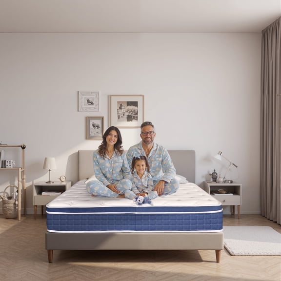 King Mattress 12 Inch, Memory Foam Hybrid Mattress in A Box, King Size Mattresses with Individually Pocket Spring for Pressure Relief, Strong Edge Support Motion Isolation, 180 Night Trial