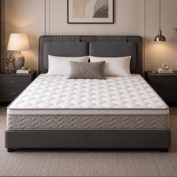 Queen Mattress, 12 Inch Hybrid Mattress in a Box, Zoned Pressure Relief, Individually Wrapped Pocket Coils Innerspring Mattress, Support & Pressure Relief, Medium Firm Feel