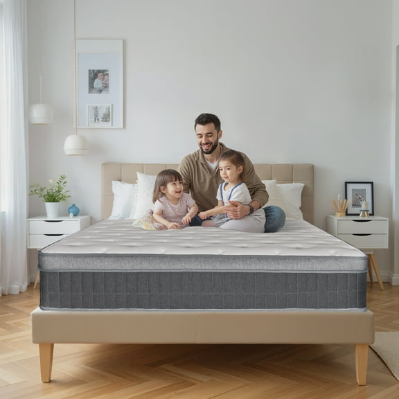 King Mattress 14 Inch, Memory Foam Hybrid Mattress in A Box, King Size Mattresses with Individually Pocket Spring for Pressure Relief, Strong Edge Support Motion Isolation, 180 Night Trial