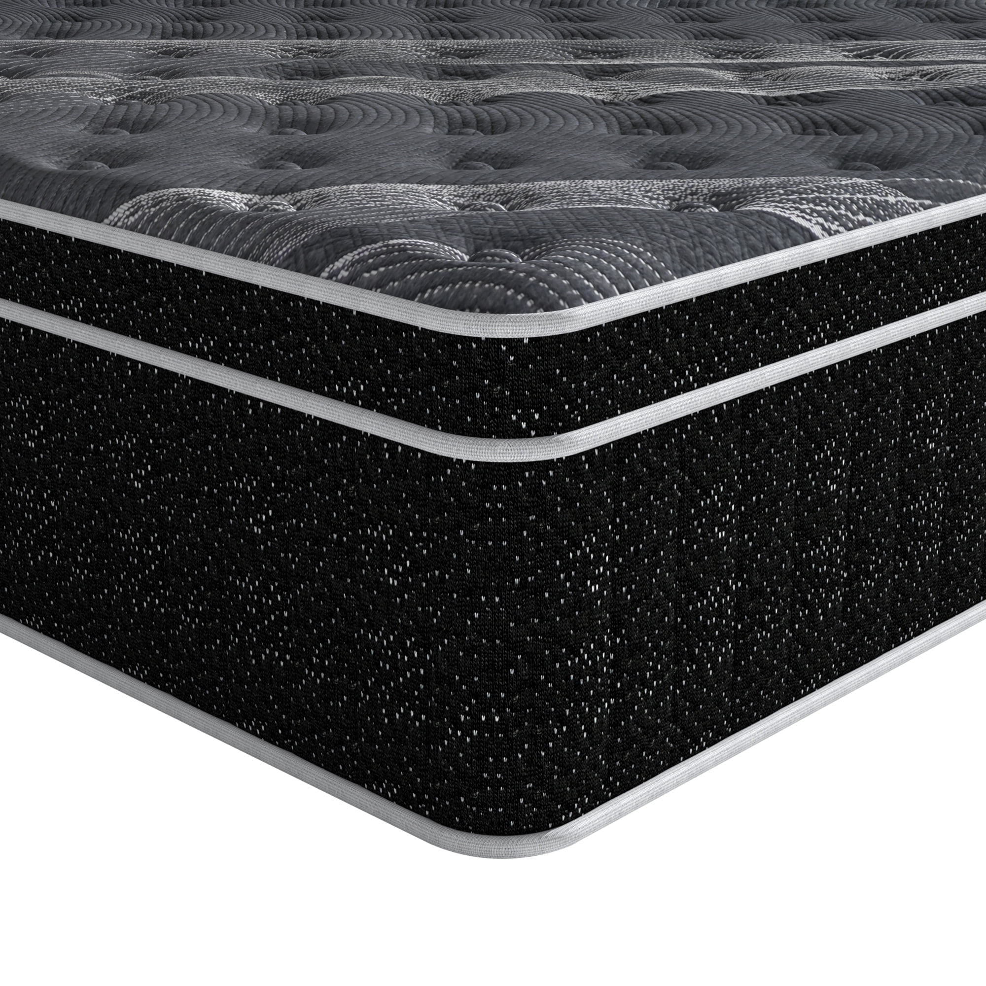 King Mattress 14inch,Mattress King Size,Black Cooling Gel Memory & Spring Hybrid Medium Comfort Motion Isolation, Pressure Relief,Mattress in a Box,CertiPUR-US