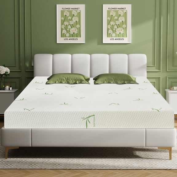 Queen Mattress, 5 Inch Memory Foam Mattress in a Box for Kids with Breathable Bamboo Cover, Medium Firm Gel Mattress for Bunk Bed, Trundle Bed, CertiPUR-US Certified