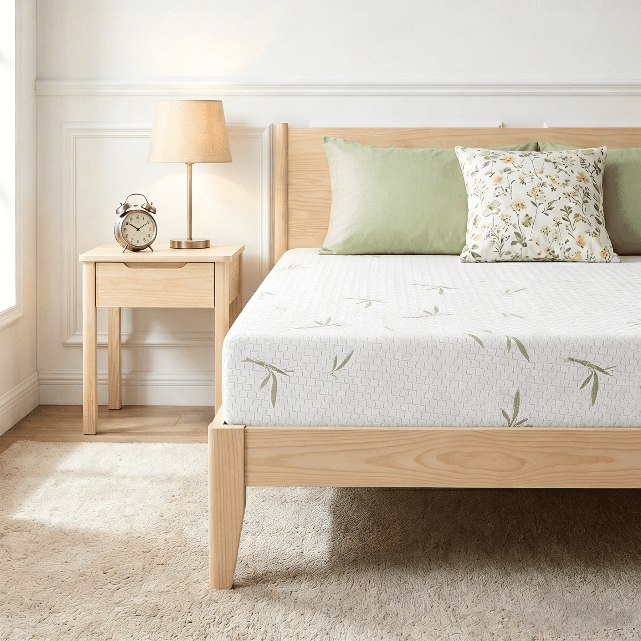6 inches King Mattress,Memory Foam Mattress Bed in a Box with Cooling Green Tea Gel, Medium Firm Support