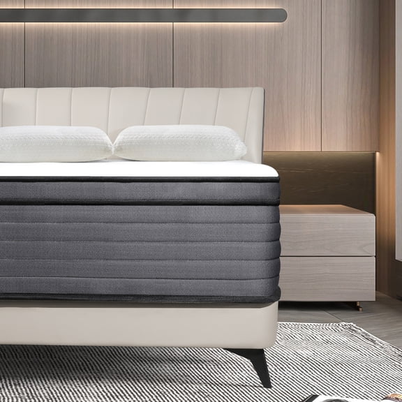lemontalking King Mattress,12 inch Pocket Springs with Gel Memory Foam, Hybrid Mattresses in a Box
