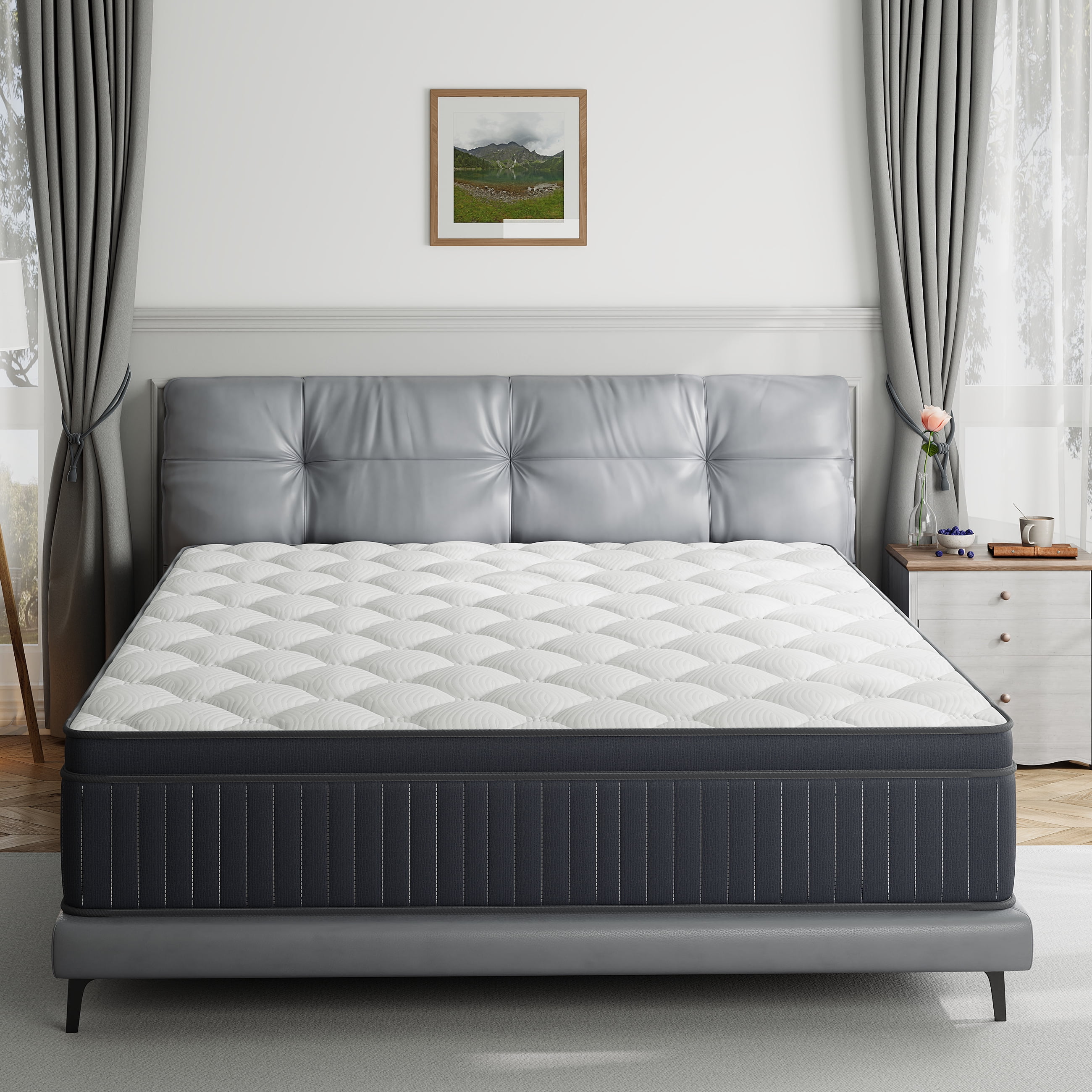 King Mattress,Babo Care 12 Inch Cooling-Gel Memory Foam and Individually Pocket Innerspring Hybrid Mattress, King Bed Mattress in a Box, CertiPUR-US Certified, Medium King Size Mattress