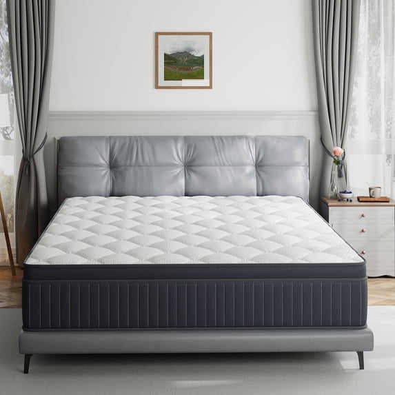 King Mattress,Babo Care 12 inch Cooling-Gel Memory Foam and Individually Pocket Innerspring Hybrid Mattress, King Bed Mattress in a Box, CertiPUR-US Certified, Medium King Size Mattress