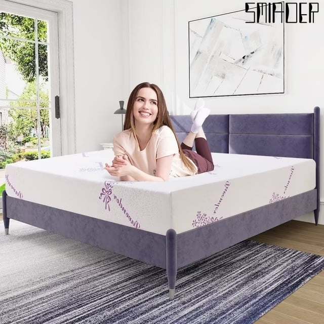 King Mattress Bed in a Box, 10 inch Memory Foam Mattress with Lavender Infusion, Made in USA