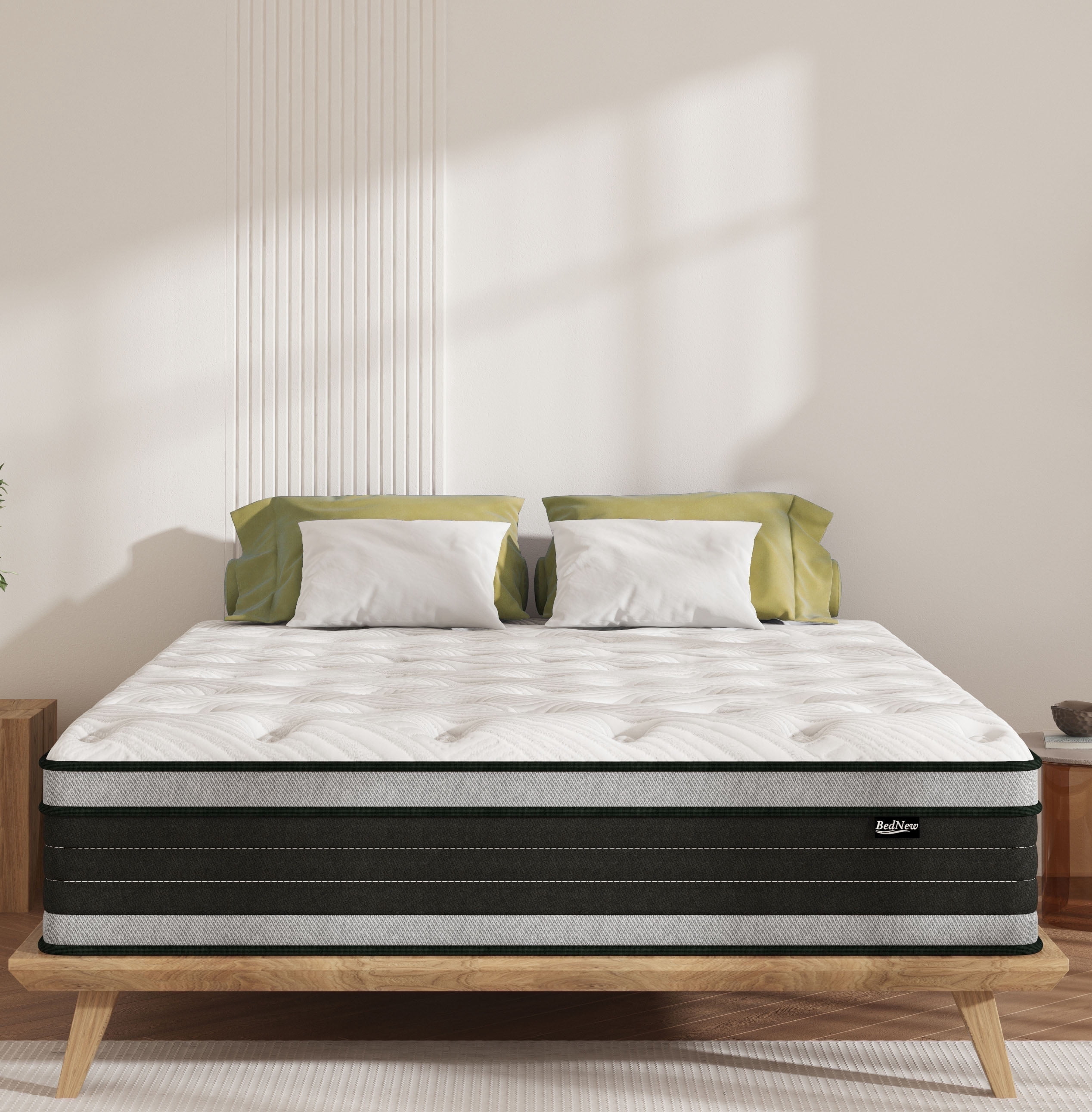 King Mattress, BedNew 12 inch Mattress in a Box, Medium Firm Pillow Top Hybrid Memory Foam Mattress with Pocket Spring