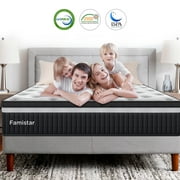 King Mattress, Famistar 13 Inch Memory Foam Mattress King Size, Innerspring Hybrid King Bed Mattress in a Box Medium Firm with Motion Isolation & Strong Support & Pressure Relief, CertiPUR-US