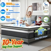 King Mattress, Famistar 14 Inch Memory Foam Mattress King Size, Innerspring Hybrid King Bed Mattress in a Box Medium Firm with Motion Isolation & Strong Support & Pressure Relief, CertiPUR-US