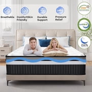 King Mattress In a Box, 14" Cooling Gel Memory Foam King Size Mattress, Medium Firm for Presure Relief&Cooler Sleep, CertiPUR-US
