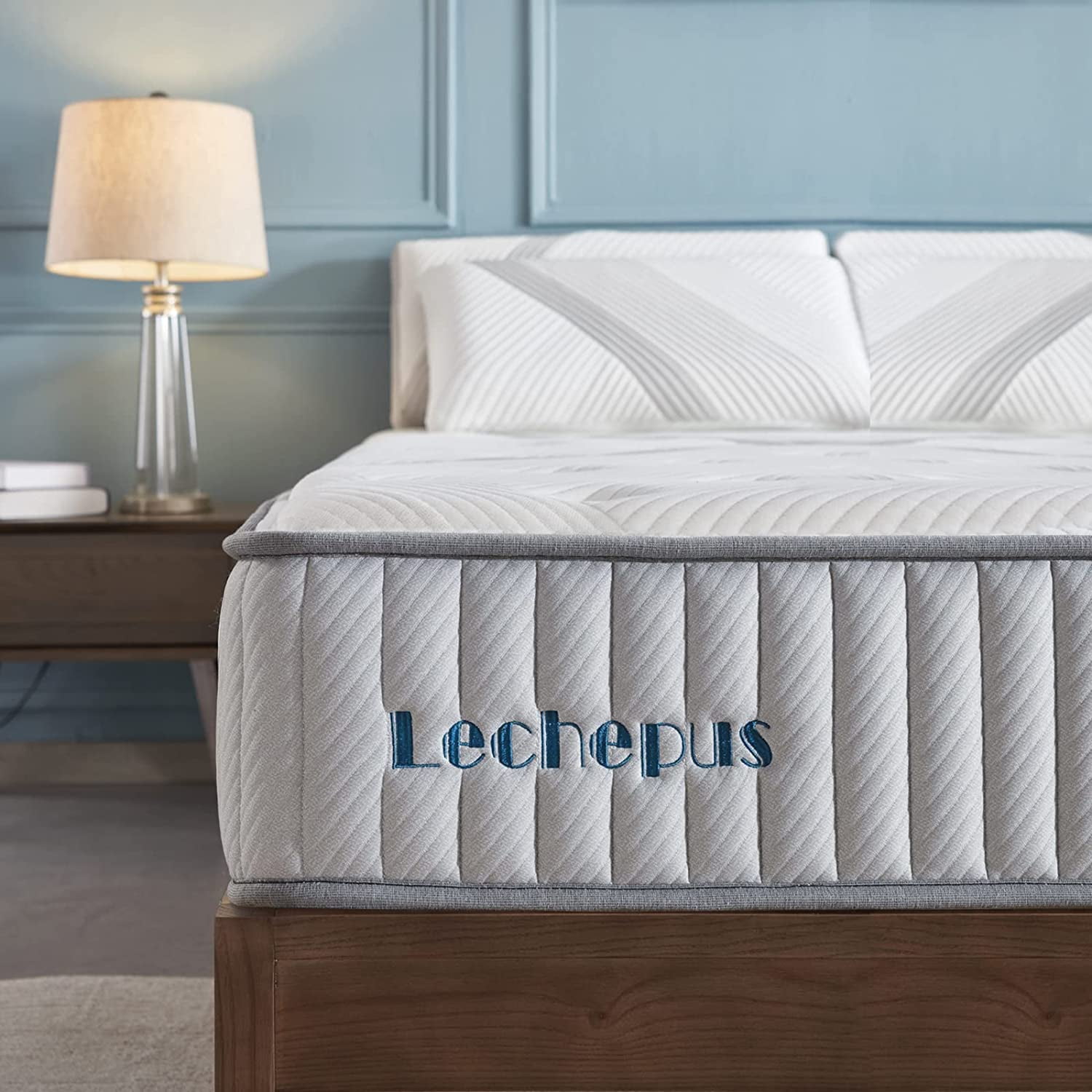 King Mattress Lechepus 14 Inch Hybrid Memory Foam Mattresses with ...