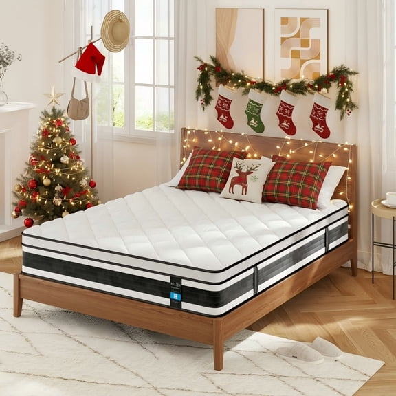 King Mattress,Nisien 12 Inch Hybrid Mattress in a Box, Gel Foam Mattress, Individually Wrapped Pocket Coils Innerspring Mattress, Support & Pressure Relief, Medium Firm Feel, 76"*80"*12"