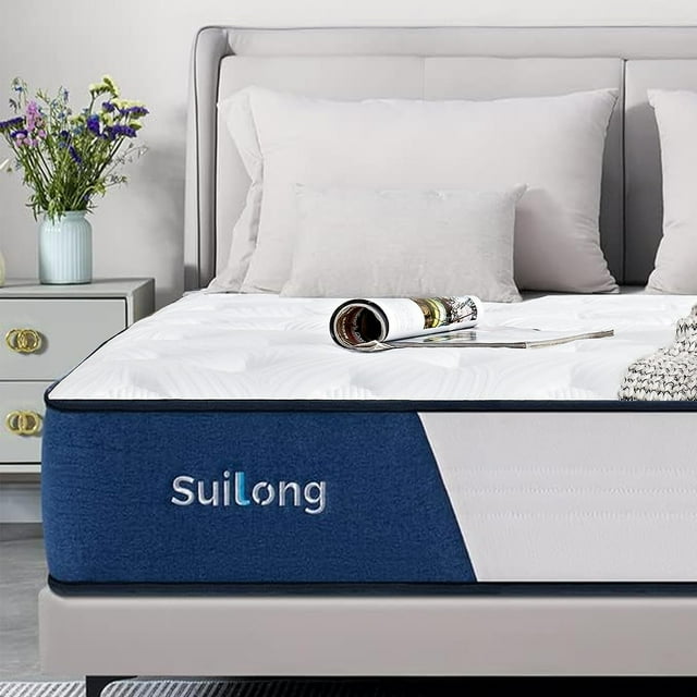 King Mattress, SUI LONG 10 Inch King Size in a Box, Hybrid of Memory