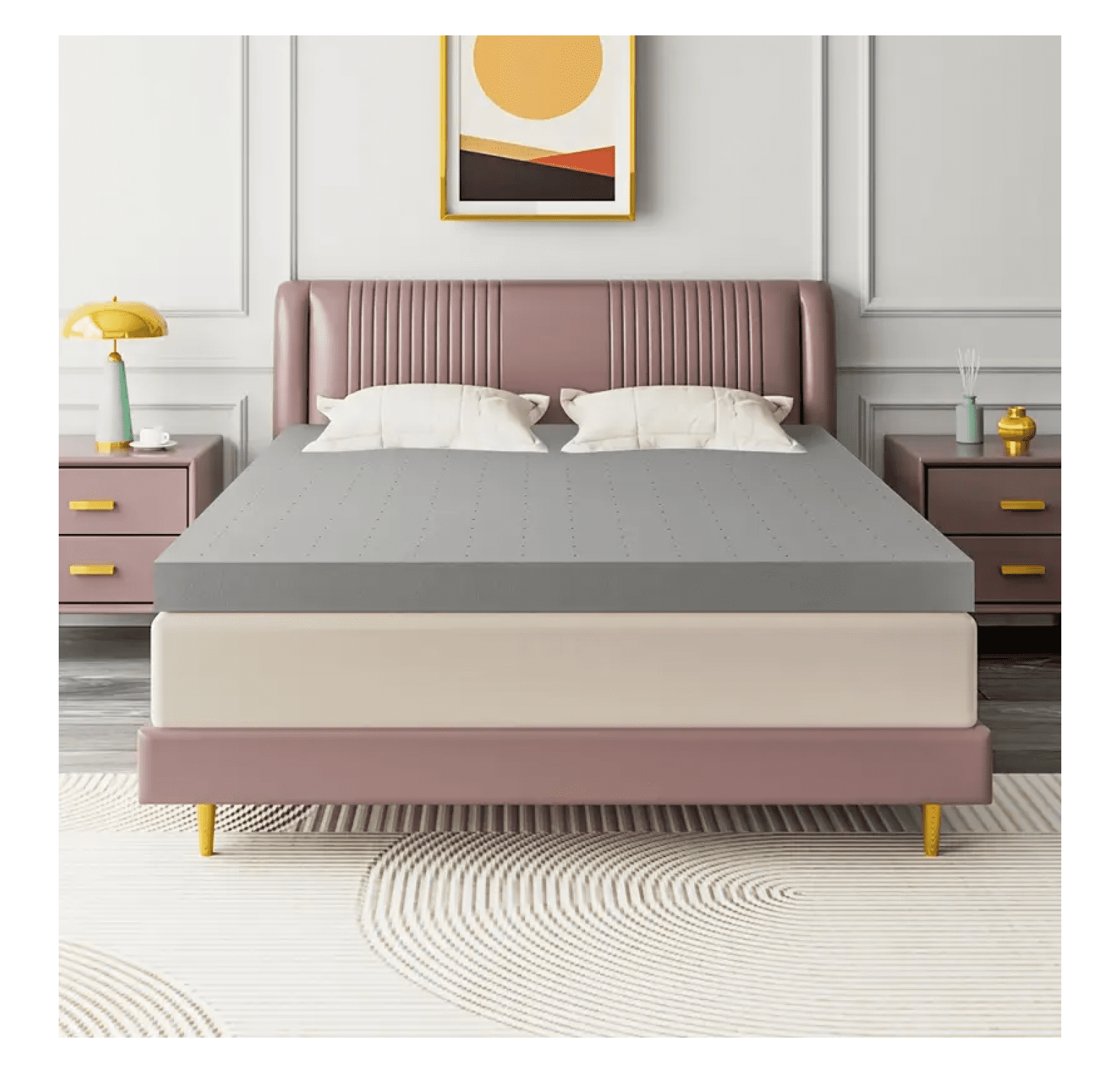 King Mattress Topper 2 Inch - Extra Firm Foam Bed Topper for Back Pain ...