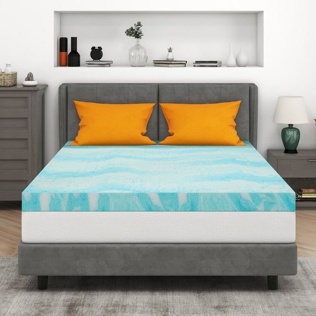 King Mattress Topper,4 inch Gel Infused Memory Foam Mattress Topper