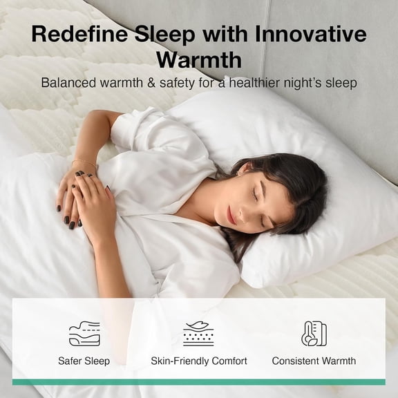 King Mattress Topper - Cloud-Like Softness Mattress Pad with Plush Flannel, Electric Blanket Alternative for Cold Sleepers, Deep Pocket 8-21 Inch, Machine Washable