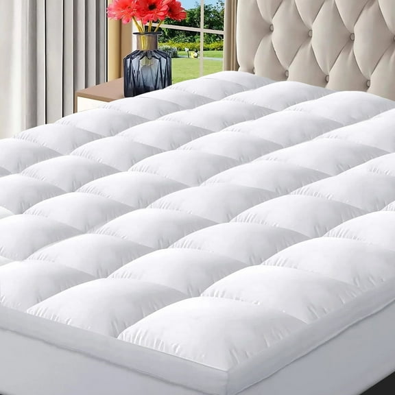 Soulgenix Mattress Topper King, Cotton Mattress Pad, Ultra Soft 400TC Pad, Mattress Protector with 8-21” Deep Pocket for Back Pain and Deep Sleep