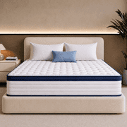King Size Mattress with Balanced Medium Feel, UHOMEPRO 12 Inch Hybrid Mattress with Gel Memory Foam in a Box, Colchon Qu