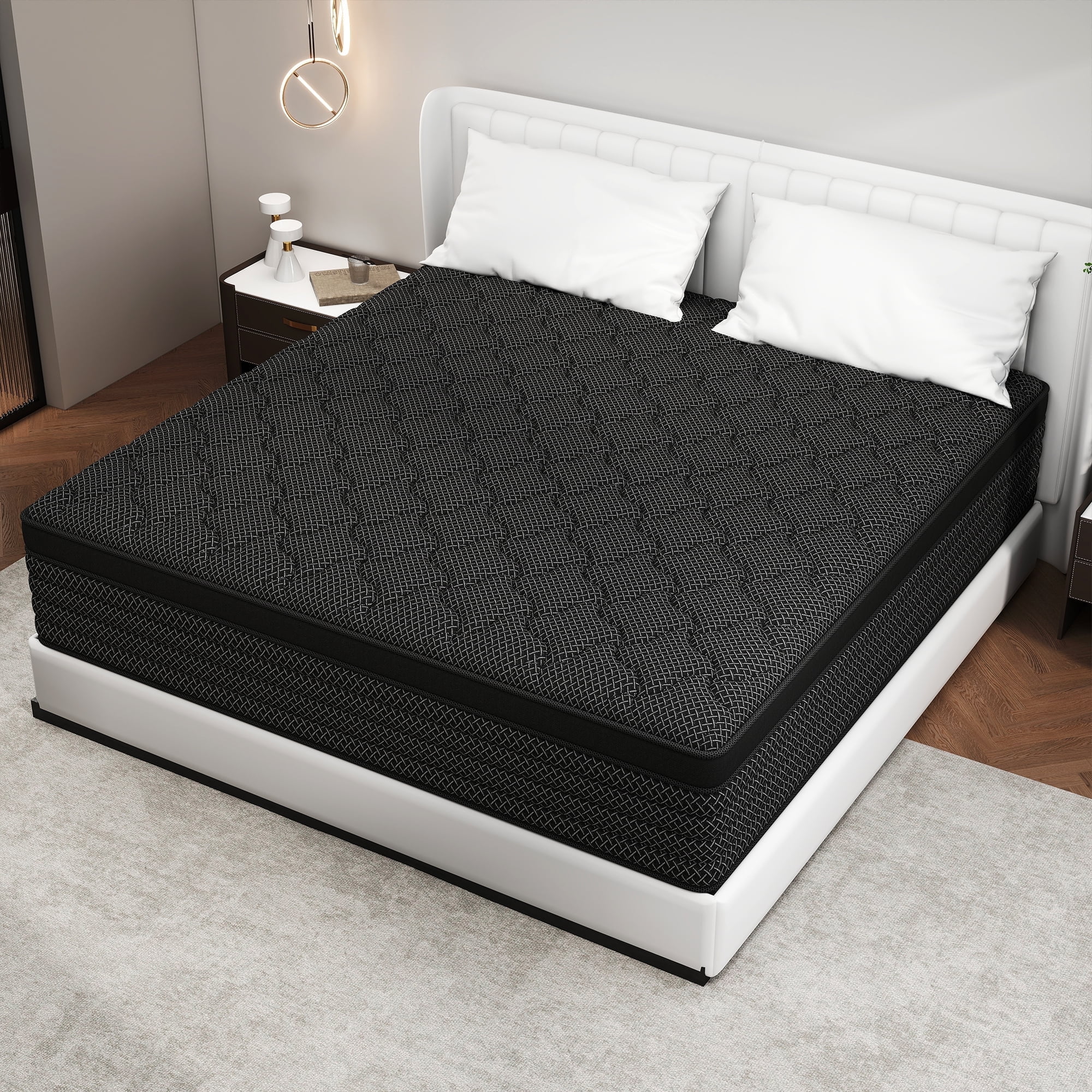 King Mattress,Yilicy 12 inch Hybrid Mattress in a Box with Memory Foam and Pocket Spring, Breathable Construction, Medium