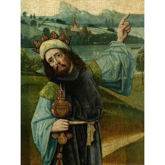 King Melchior Pointing At Star Adoration Of Magi Extra Large XL Wall Art Poster Print