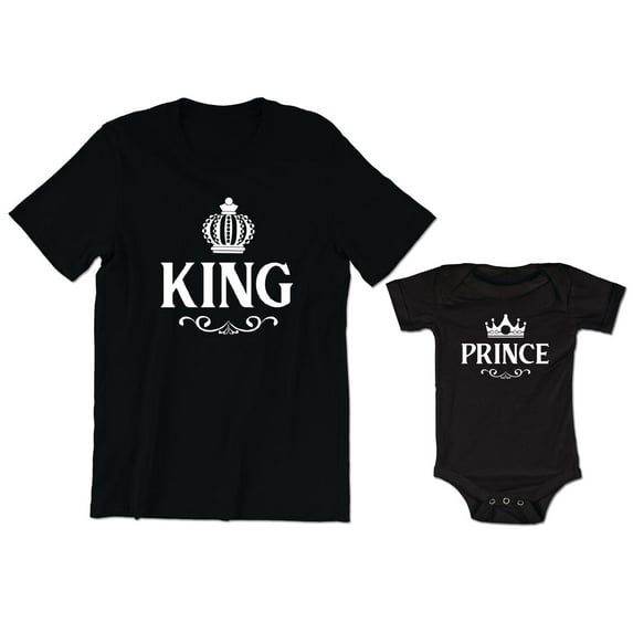 King Men's T-Shirt Royal Graphic Crown Prince Baby Bodysuit Kids Toddler Shirt