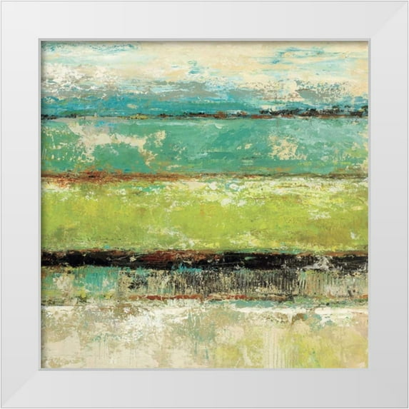 King, Michael 12x12 White Modern Wood Framed Museum Art Print Titled - Living Green II