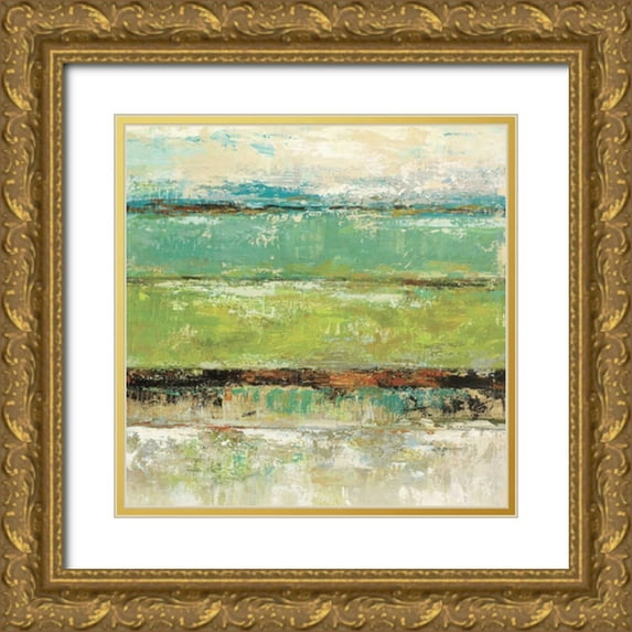 King, Michael 26x26 Gold Ornate Wood Framed with Double Matting Museum Art Print Titled - Living Green I