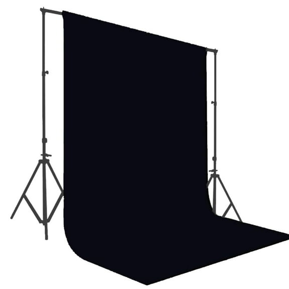 King Mills 10x8 ft Backdrop Curtain for Photography, ideal as Streaming Backdrop, Black