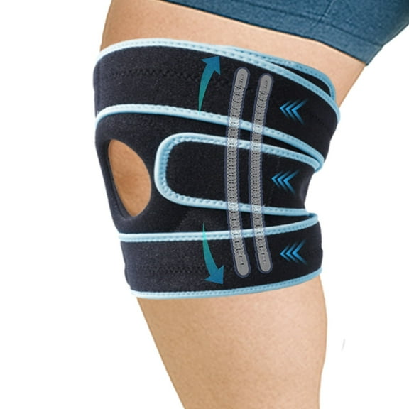 King Mills Extra Large Knee Brace Support to Knee Pain, Arthritis or Meniscus Tear. Adjustable Plus Size Knee Brace for Women and Men, Adult 4XL, Blue Black.