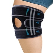 King Mills Extra Large Knee Brace Support to Knee Pain, Arthritis or Meniscus Tear. Adjustable Plus Size Knee Brace for Women and Men, Adult 4XL, Grey Black.