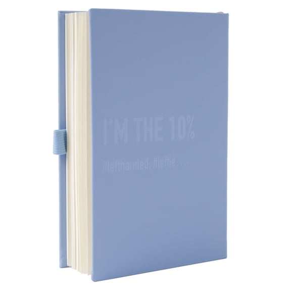King Mills Left Handed Journal w. Leather Cover. The Lefty Stuff Series. College Ruled Left Handed Notebooks, 200 Pages. US Half Letter Size. 8.25x5.5in. Blue