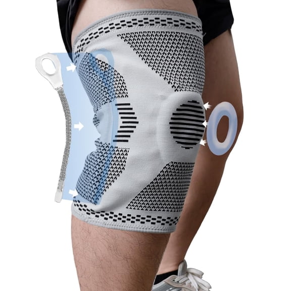 King Mills Plus Size Knee Sleeve 3XL/4XL, Knee Brace for Women Plus Size with Patella Gel Pad & Side Stabilizers, Compression Sleeve for Pain Relief, Arthritis, Workout, Sports. Gray