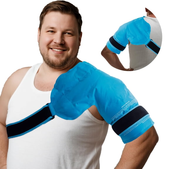 King Mills Plus Size Rotator Cuff Shoulder Brace with Big Ice Pack, Ergonomically Designed as Shoulder Impingement Brace or Wraps for Pain Relief and Surgery Recovery