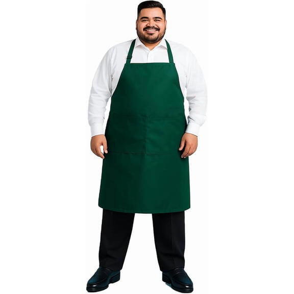 King Mills Unisex 1pk Plus Size Kitchen Cooking Aprons With Pockets, Ideal for Waist W38+ (Green)