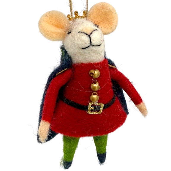 King Mouse Ornament Prince Royal Cloak Uniform Wool Christmas Tree Holiday Decoration