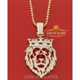 thumbnail image 1 of King Of Bling's Real 0.33ct Diamond 925 Sterling Silver Men's Lion Face Charm Yellow Pendant, 1 of 1